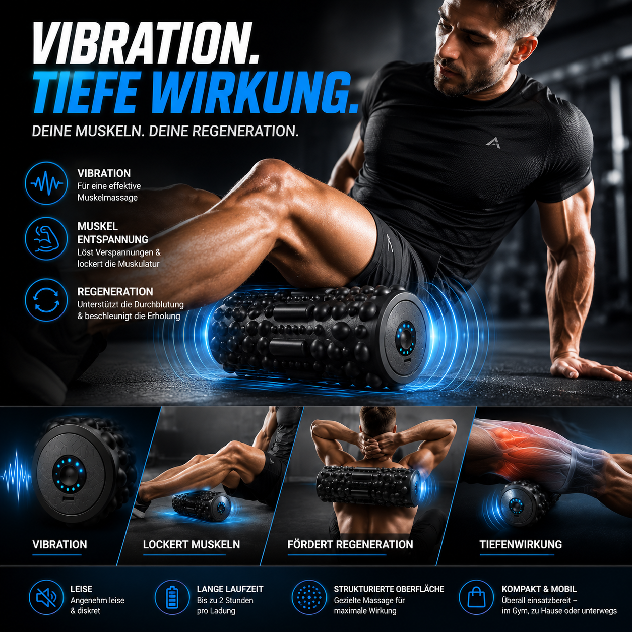 VibeRoll - Der intelligente Muskel-Massageroller